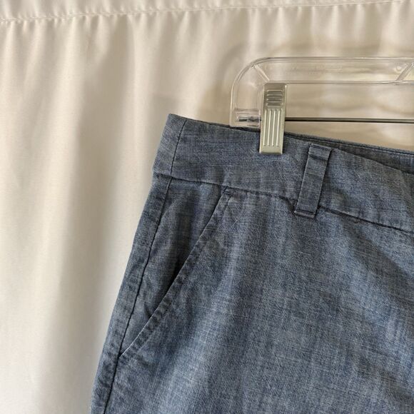 J. Crew Shorts Women's 12 Blue Flat Front Slit Pockets 4" Inseam 100% Cotton - Picture 3 of 8